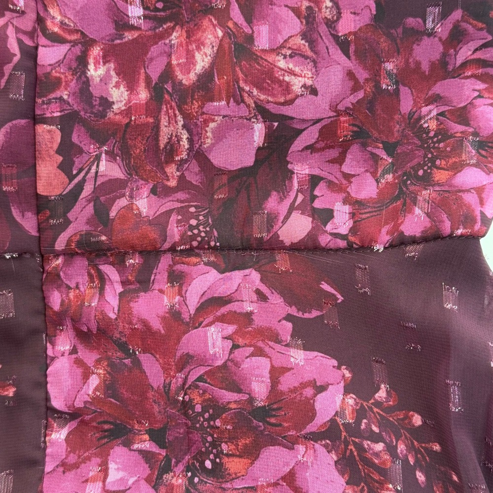 NWD R&M Richards Plum Rose Floral Halter Keyhole Chiffon Gown Maxi Dress Size 12 - Picture 12 of 13